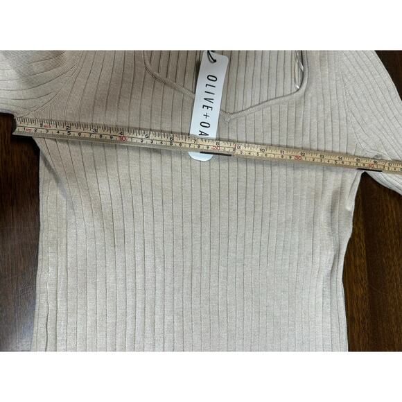 Olive & Oak Nude Beige Neutral Western BodyCon Dress XL Cowgirl Flare Sleeve - Picture 4 of 11